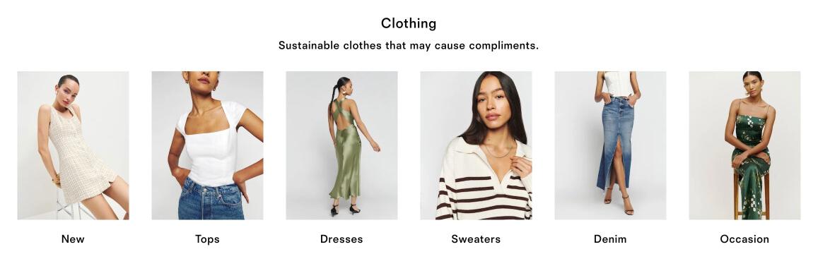 Screenshot of a subcollections-type section on Reformation