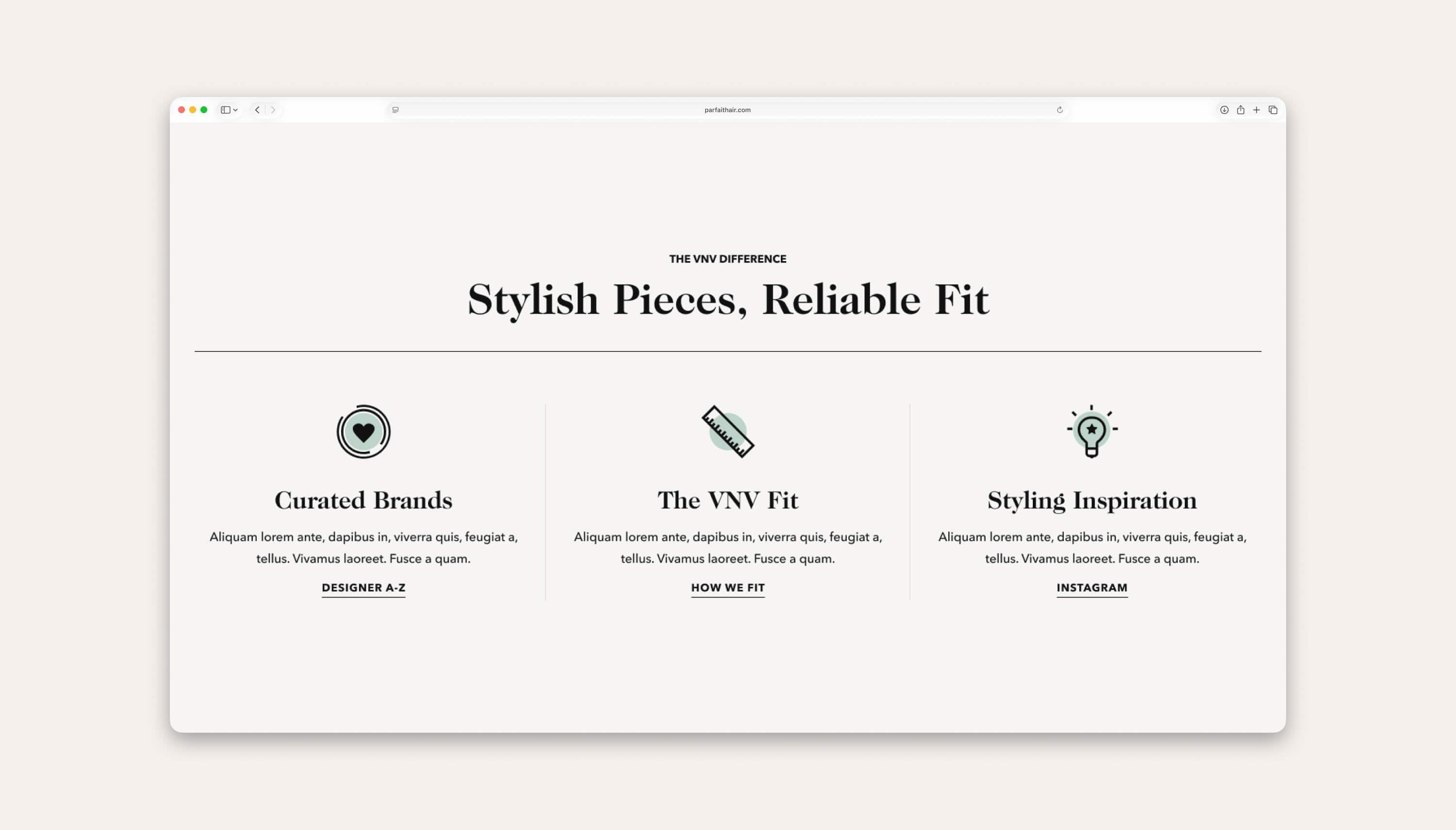 Section highlighting features and benefits with custom icons.